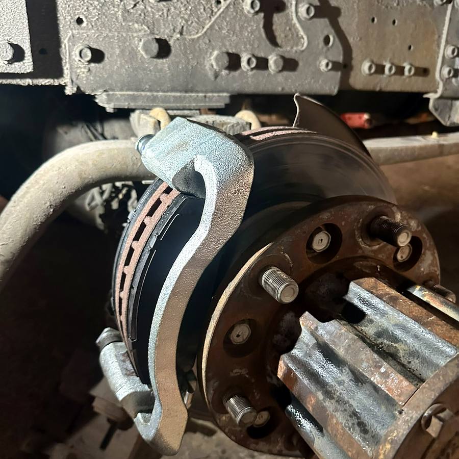 Heavy-duty truck repair in progress